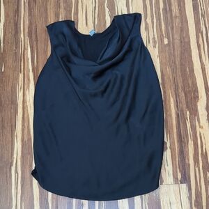 LAST CHANCE or CHARITY Halogen Black Draped Cowl Sleeveless Blouse